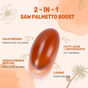 Cápsulas Blandas 2 en 1 de Aceite de Saw Palmetto y Semillas de Calabaza de Alta Calidad, Apoyo para la Salud de la Próstata y el Cabello - Product Image 3