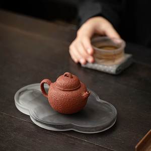 Support <span class=keywords><strong>de</strong></span> théière en verre <span class=keywords><strong>de</strong></span> style chinois moderne, plateau en verre rose, réutilisable, diamètre 5-8 pouces, épaisseur 15 mm, tapis <span class=keywords><strong>de</strong></span> préparation à sec exquis - Product Image 5