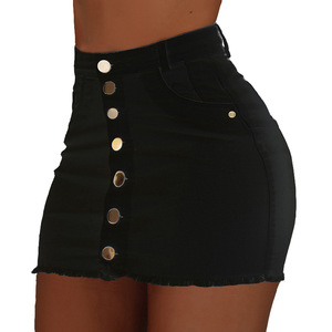 <strong>Women</strong> <strong>Jeans</strong> Skirts Ladies Denim Fashion Button <strong>Short</strong> <strong>Jeans</strong> <strong>Short</strong> Skirt - Product Image 5