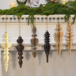 Lanterne Decorative Natalizie Vintage 3D a Nido d'Ape in Carta, Adatte per Albero di Natale, <span class=keywords><strong>Capodanno</strong></span>, Feste e <span class=keywords><strong>Casa</strong></span> - Product Image 5
