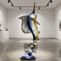 Statue de poisson Koi en bronze moulé à la cire perdue sur mesure - Sculpture aquatique sur mesure, sculpture en bronze