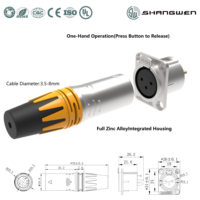 Connecteur audio XLR de haute qualité pour protection intérieure, câble de signal DMX, classe IP40, prise mâle/femelle 3 broches
