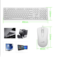 Kit d'ordinateur rond Teclado Klavye combos clavier et souris filaires USB ensembles clavier de souris