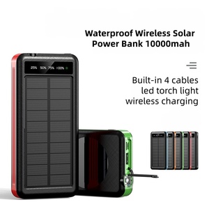 Artículos populares <span class=keywords><strong>ahora</strong></span> Banco de energía de panel solar con soporte de cable incorporado Carga inalámbrica Tipo-C Powerbank para teléfonos móviles - Product Image 2
