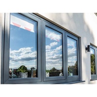 Fenêtre pliante en aluminium insonorisée à rupture de pont thermique avec cadre thermolaqué et moustiquaire personnalisée pour villa, terrasse, hôtel, balcon