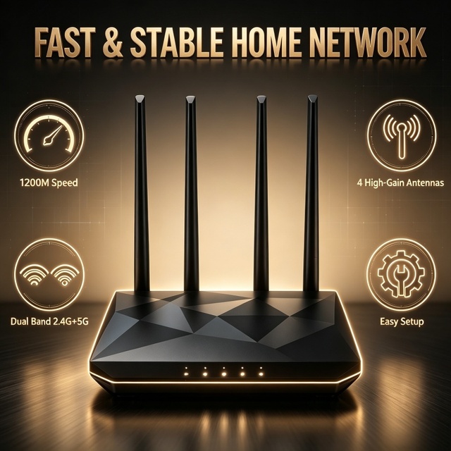 Best Sellers Sale AC1200 Wireless Smart Router 2.4G 5G 300m Range Wired LAN for Playing Games MOQ for Home Broadband Networking