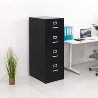 Armoire de classement en acier ignifuge à 4 tiroirs, armoire de rangement métallique verrouillable pour bureau