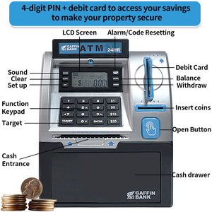Thẻ Thông Minh quẹt qua biên giới máy rút tiền ATM mật khẩu lớn an toàn con heo đất với đồng xu đếm vật liệu nhựa - Product Image 4