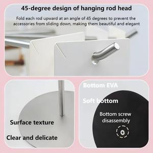 Một lớp & Hai lớp thép không gỉ Máy tính để bàn đồ trang sức Giá xoay cối xay gió treo Rack hiển thị với ba lớp lưu trữ - Product Image 5