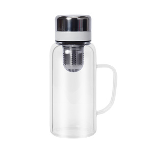 <b>Large</b> Capacity Borosilicate Glass <b>Tea</b> Pitcher With Handle And Infuser For Travel And Outdoor Use - Product Image 1