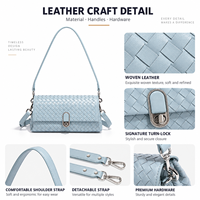 Sac à main bandoulière tressé vintage en cuir PU pour femme avec logo personnalisé – Vente en gros