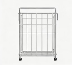 Chariot à linge en métal avec panier amovible, chariot utilitaire robuste pour la maison et la salle de bain - Product Image 6