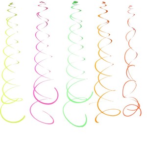 Articles de fête néon lumineux : Bannière Joyeux Anniversaire Let's Glows et guirlande de cercles et points suspendus réactifs à la lumière noire UV - Product Image 3