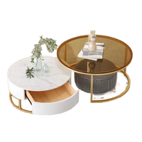 Table basse en dalle de roche de petit appartement de Style moderne chaud Table à thé en verre élégante pour le salon Internet-célèbre luxe léger