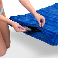 Serviette de plage sans sable en éponge 100% coton avec oreiller gonflable