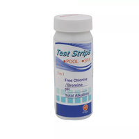 3 en 1 Qualité de l'eau pour test : Papier de Tournesol pour chlore/bromine libre, pH, dureté totale – Bandelettes de test pour piscines et spas – pH de l'eau facile à mesurer
