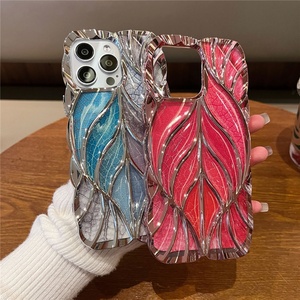 เคสโทรศัพท์มือถือลายใบไม้เคลือบเงาหรูหรา วัสดุ TPU สำหรับ iPhone 16 Pro Max และ iPhone 15 Pro Max รุ่น African Phones Cover - Product Image 1