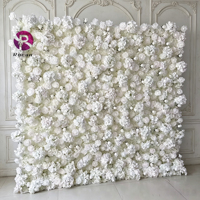 Mur de fleurs 3D 5D de 8 pieds, toile de fond pour mariage, panneau de fleurs artificielles en soie fait main pour Noël, Pâques, décoration murale de roses