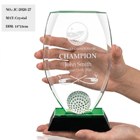Trophée personnalisé en cristal moderne et écologique, gravé, poli, imprimé UV, pour le golf, le football, le basketball, le tennis