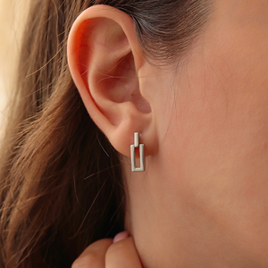 Autres boucles d'oreilles rectangulaires creuses romantiques faites à la main en pierre naturelle pour hommes, bijoux turcs - Product Image 4