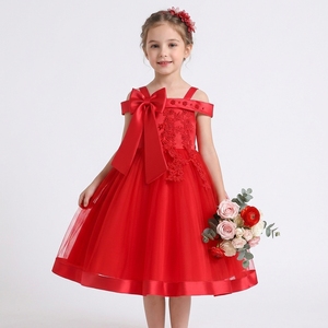 MQATZ Nuovo Arrivo <span class=keywords><strong>Abiti</strong></span> da <span class=keywords><strong>Damigella</strong></span> in Raso per Bambine, Vestito da Ballo con Motivo Floreale e Spalline Sottili per Bambine Piccole per l'Autunno L5081 - Product Image 1