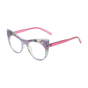 نظارات طبية BL915 للبالغين بتصميم عين القطة وإطار كامل، نظارات أنيقة للجنسين بتصميم عصري وطباعة مميزة للارتداء اليومي - Product Image 4