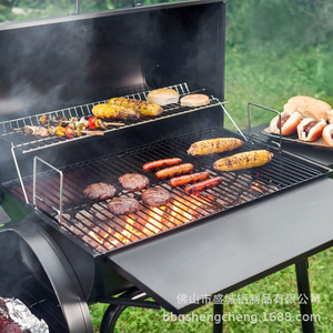 Parrilla Ahumadora Grande de Carbón con Termómetro, para Acampar al Aire Libre, Barbacoa de Acero al Carbono, 147x70x126cm - Product Image 2