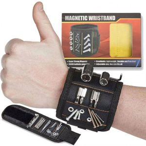 Sangle de poignet magnétique pour outils, en nylon 100%, pour maintenir les objets, sacoche de poignet magnétique portable, vente en gros - Product Image 2