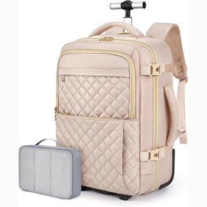 ee Sample Wholesale Newly Arriving High Capacity Waterproof PU <b>Leather</b> Rolling Wheeled <b>Laptop</b> <b>Backpack</b> Travel <b>Backpack</b> - Product Image 4