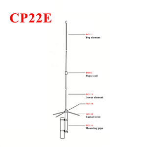 เสาอากาศสื่อสาร VHF กำลังขยายสูง 136-174MHz แบบโพลาไรเซชันแนวตั้ง ฐานอะลูมิเนียมอัลลอยด์ พร้อมแผนผังการตัดต่อสำหรับการใช้งานแบบรอบทิศทาง - Product Image 1