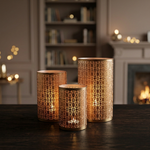 Sonnet Decor Iron Lantern Set Red Dot Pattern Rope Handle Heat Resistant Handmade Digital Printing Eco-Friendly Christmas Home - Product Image 4