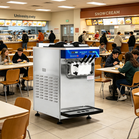 Machine à glaces molles U88 au design fin, largeur 30 cm |   Machine à glaces commerciale de table à 3 saveurs avec technologie Maglev
