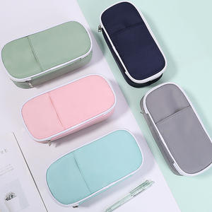 Estuche para lápices de cuero multifuncional con logotipo personalizado, estuche estacionario para Escuela Juvenil con doble cremallera, estuche para lápices de regalo de temporada OEM - Product Image 3