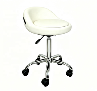 Chaise de barbier pivotante en cuir, moderne et luxueuse, blanche et argentée, vente en gros à prix abordable