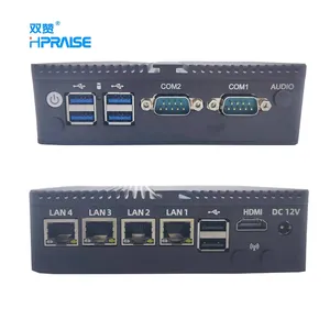 Fanless PFsense Firewall Router lembut J1900 NUC Gigabit Ethernet 6 USB 4 LAN Mini PC alat jaringan