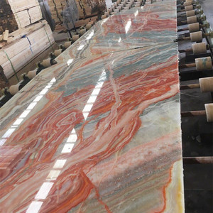 SH đá thiết kế mới đá tự nhiên bookmatched Backlit slab cầu vồng Onyx phiến đá cẩm thạch gạch - Product Image 2