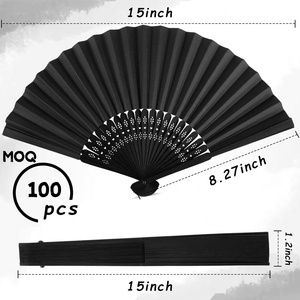 Abanico de mano de papel de 21cm abanico plegable de bambú chino personalizable - Product Image 4