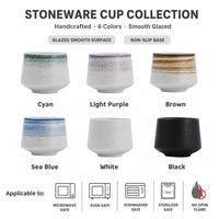 Tasses à café en céramique de style japonais Kingze personnalisées de 200 ml, tasses à espresso vintage pour la dégustation de café pour les restaurants