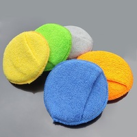 Tampons applicateurs de cire pour voiture en microfibre bleue |   Mousse de polissage auto réutilisable et lavable haute performance