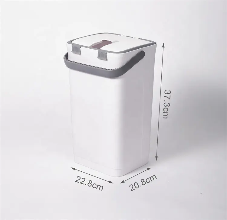 Cubo de fregona para limpieza de casa, fregona plana de microfibra con cubo, color blanco y gris