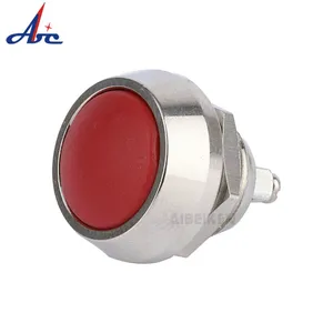 On-off mini round mechanical power self-locking 2 pin press mini 12mm electrical waterproof metal push button switch