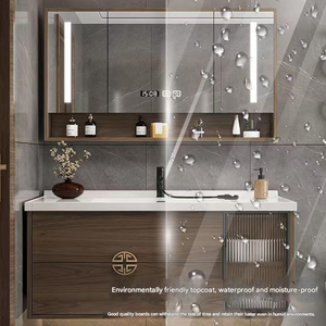 Nouveau lavabo de salle de bain accessible de style luxe moderne, combinaison intégrée en céramique et meuble en bois massif, lavabo de style luxueux - Product Image 6