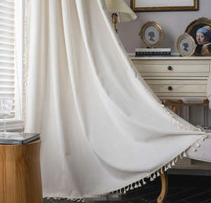 Rideau de fenêtre et de porte YongHo, nouveau modèle à <span class=keywords><strong>double</strong></span> baie vitrée, crochet moderne, simple, luxueux, en lin jacquard, translucide, occultant - Product Image 5