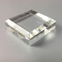 OEM-Kundenspezifischer Mineralien-Präsentationsständer für Souvenirläden und Museen – Kleiner Massiver Polierter Acrylblock mit Abgeschrägter Kante
