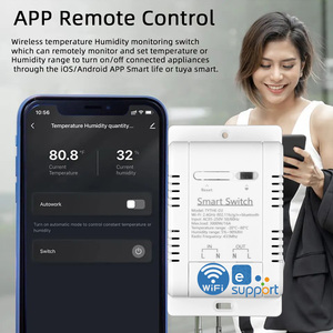 Contrôleur de température et d'humidité WiFi <span class=keywords><strong>Ewelink</strong></span> EV-TDQ-16A-220v-T, capteur de température et d'humidité, surveillance des données de puissance 16A/20A - Product Image 3