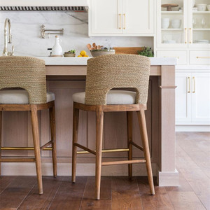 Toptan özel Modern tasarım halat açık Rattan veranda istiflenebilir mutfak Bar ahşap yüksek tezgah tabure sandalye için oteller - Product Image 3
