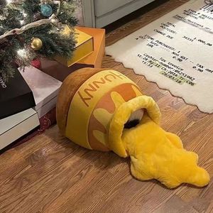 Venta al por mayor Honey Jar Design Short Plush Cat Cave Beds - Product Image 4