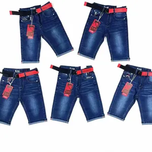 Pakaian jins jalanan anak-anak untuk anak laki-laki 11-13 tahun celana jeans pendek trendi Barat celana denim anak laki-laki