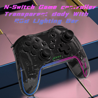 Control de Juego Inalámbrico GAMINJA de Fábrica OEM, Transparente, RGB, con Joystick para Switch/PC/Android/iOS TV, BT 5.0