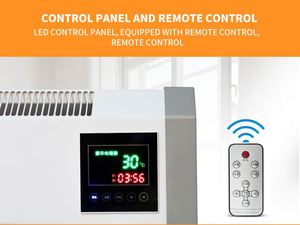 Calentador portátil blanco a precio de fábrica de 2000W, calentador de Panel de cristal de carbono infrarrojo eléctrico para sala de estar - Product Image 4